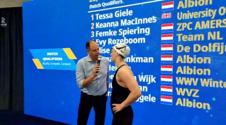 Tessa Giele na de 100 vlinder